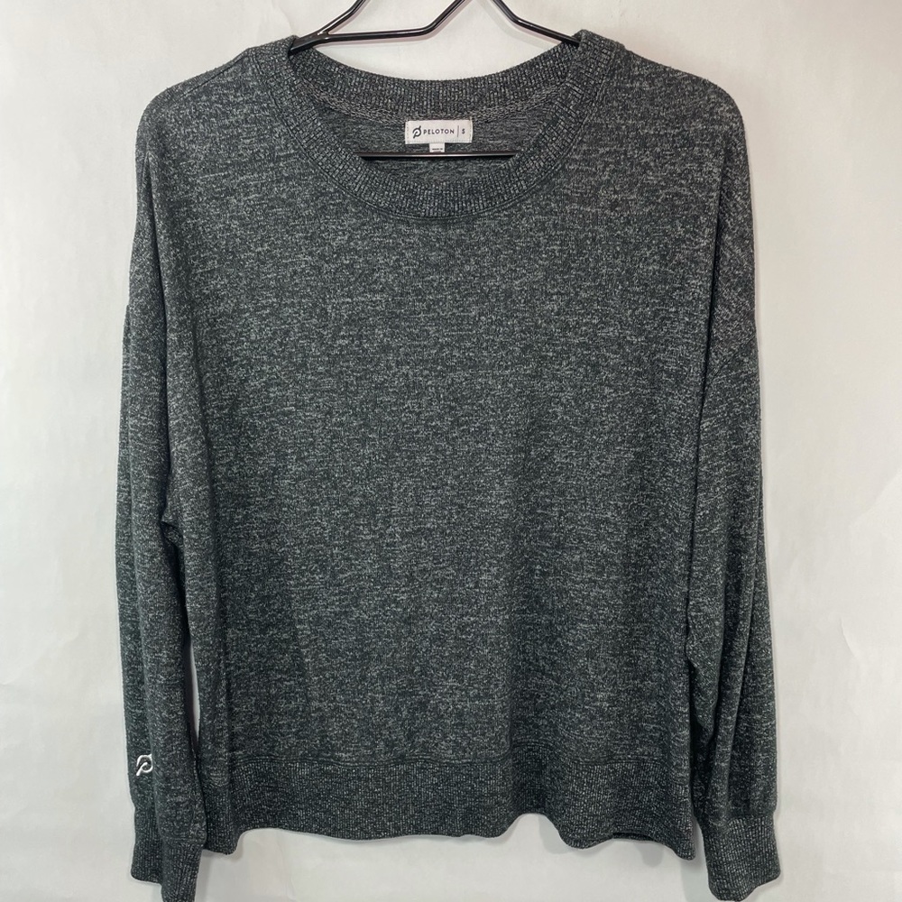 Peloton recovery marled heather gray scoop neck raglan pullover top